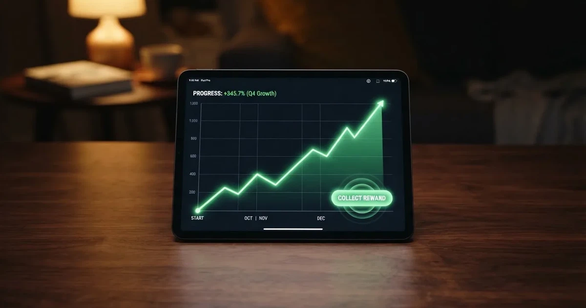 A tablet screen shows a rising flight-path line graph mid-round beside a cash-out button.